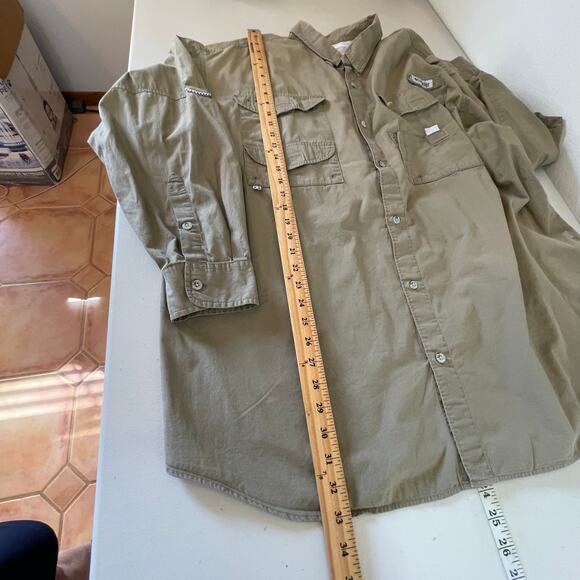 Columbia Sportswear Company PFG Khaki Beige Long Sleeve Button Up Men's Shirt 2X - Picture 14 of 16